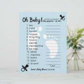 Baby Dusche Word Scramble Blue (Stehend Vorderseite)