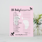 Baby Dusche Word Scramble Pink (Stehend Vorderseite)