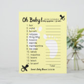 Baby Dusche Word Scramble Yellow (Stehend Vorderseite)