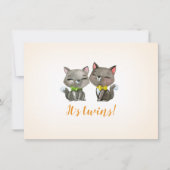 Baby-Dusche | Zwillinge | neutral | katzen Einladung (Vorderseite)