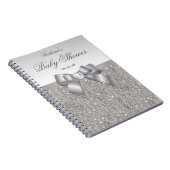 Baby-Duscheguestbook-Imitat versilbert Sequins und Notizblock (Rechte Seite)