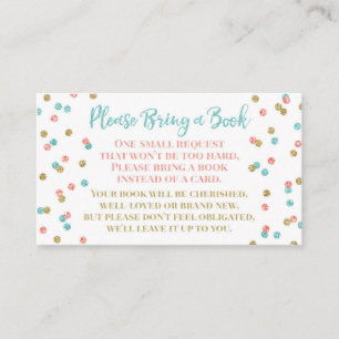 Baby-Duschen-Buch-Antrag-aquamariner korallenroter Begleitkarte