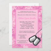 Baby-Duschen-Einladung 12x18 Mädchen ARMEE Einladung (Vorne/Hinten)