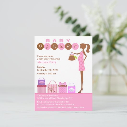 Baby-Duschen-Einladung Einladung (Stehend Vorderseite)