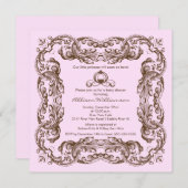 Baby-Duschen-Einladung Prinzessin-Vintage Frame Einladung (Vorne/Hinten)