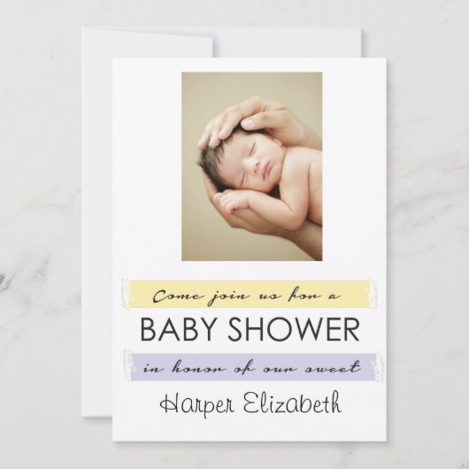 Baby-Duschen-Foto-Einladung Einladung (Vorderseite)