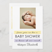 Baby-Duschen-Foto-Einladung Einladung (Vorne/Hinten)