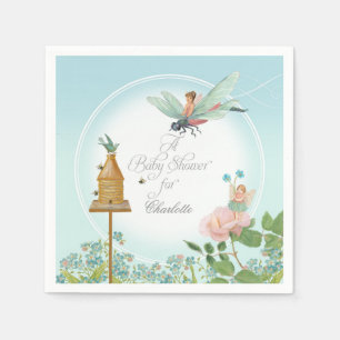 Baby-Duschen-Garten-Party-feenhaftes Serviette