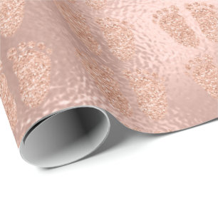 Baby-Duschen-Glitzer-Mädchen-Rosen-Goldfüße Geschenkpapier