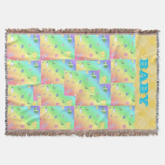 Baby-Duschen-niedliche Collage, die Mutter-Muster Decke (Vorderseite)