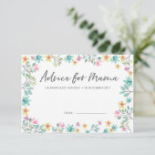 Baby-Duschen-Rat kardiert | bunte Blumen Einladung (Stehend Vorderseite)