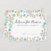 Baby-Duschen-Rat kardiert | bunte Blumen Einladung (Vorne/Hinten)