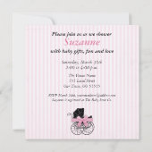 Baby-Duschen-Shabby Chic-Rosa-Einladung Einladung (Rückseite)