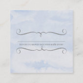 Baby-Duschen-Windelraffle-blauer Mama-Elefant Quadratische Visitenkarte (Rückseite)