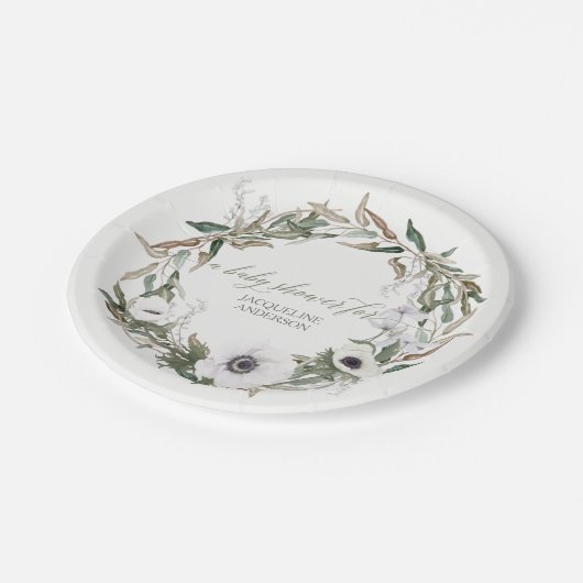 Baby-Duscherustikales Pappteller (Schrägansicht)