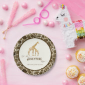 Baby-Duschewatercolor-niedliche Giraffen-Mutter Pappteller (Party)