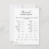 Baby-Duschgame-Karte für Tiere Einladung (Vorderseite)