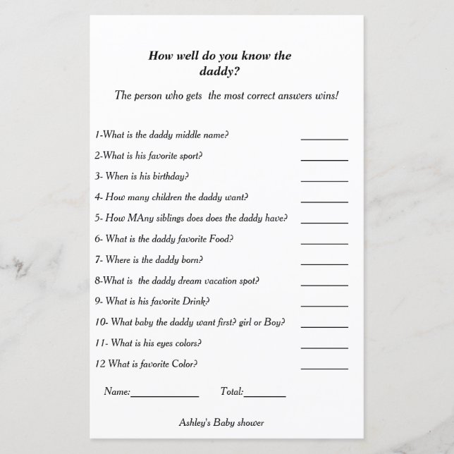 Baby Duschgame wie gut geht es dir? (Vorderseite)