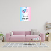 Baby Duschjunge Mädchen Blue Pink Begrüßung Poster