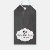 Baby-Duschkabine mit weißen Fußabdrücken Geschenkanhänger (Rückseite)