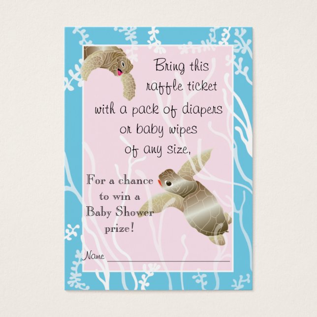Baby Duschkabine Ticket/Rosa/Blauschildkröte (Vorderseite)