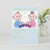 Baby-Duschkarte GENDER REVEAL Einladung (Stehend Vorderseite)