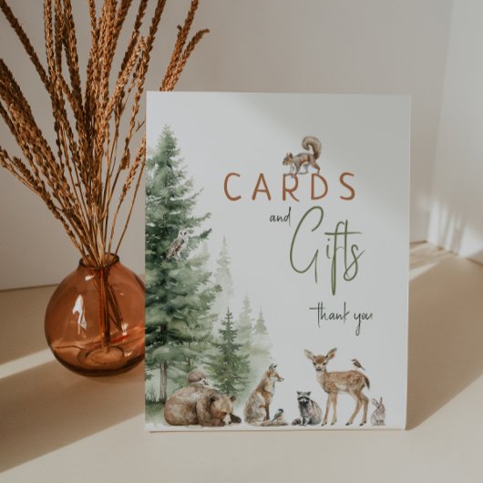 Baby-Duschkarten und Geschenke für Landtiere Sockelschild