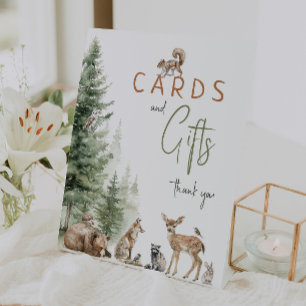 Baby-Duschkarten und Geschenke für Landtiere Sockelschild