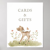 Baby-Duschkarten und Geschenkschild aus dem Wald Poster (Vorne)
