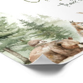 Baby-Duschkarten und Geschenkschild für Holztiere Poster (Ecke)