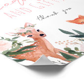 Baby-Duschkarten und Geschenkschild für Holztiere Poster (Ecke)
