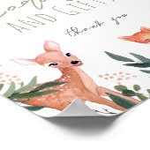 Baby-Duschkarten und Geschenkschild für Holztiere Poster (Ecke)