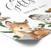 Baby-Duschkarten und Geschenkschild für Holztiere Poster (Ecke)