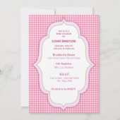 Baby-Duschknöpfe und Bows-Layers Pink Ruffles Einladung (Rückseite)