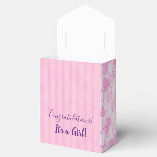 Baby Duschmädchen Pink Pinguin Gevor Box Geschenkschachtel (Geöffnet)