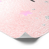 Baby Duschmädchen Teddy Bär pink Silber Empfang Poster (Ecke)