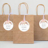 Baby Duschpampas Gras Rose Goldblume Runder Aufkleber