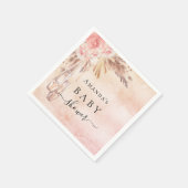 Baby Duschpampas Gras Rose goldfarbene Ballerina Serviette (Ecke)