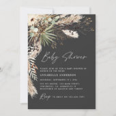 Baby Duschpampen Modernes, elegantes schwarzes Fot Einladung (Vorderseite)