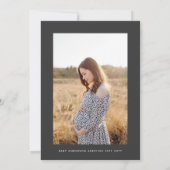 Baby Duschpampen Modernes, elegantes schwarzes Fot Einladung (Rückseite)