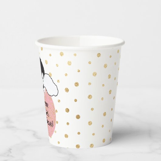 Baby Duschpapier Tassen "Gold/Pink Pinguin" 8 oz. Pappbecher (Links)