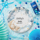 Baby Duschpapier Teller Blue Bären Balloons (Party)