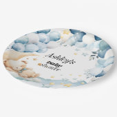 Baby Duschpapier Teller Blue Bären Balloons (Schrägansicht)