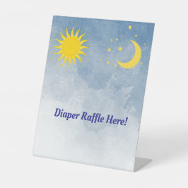 Baby-Duschsignaturen von Sun and Moon Sockelschild