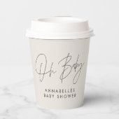 Baby-Duschskript, modern, natürlich Pappbecher (Rückseite)