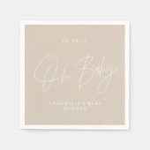 Baby-Duschskript, modern, natürlich Serviette (Vorderseite)