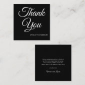 Baby Duschskript modern schwarz Danke Mitteilungskarte (Vorne/Hinten)