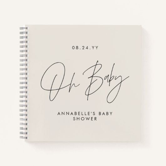 Baby-Duschskript Notizblock (Vorderseite)