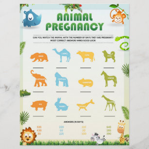 Baby-Duschspiele für Tiere [Tierthema] Briefbogen