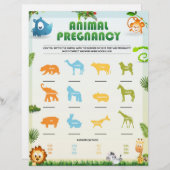 Baby-Duschspiele für Tiere [Tierthema] Briefbogen (Vorne/Hinten)